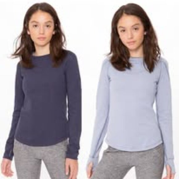 Ivivva Girl by Lululemon 🍋Long sleeve cotton top reversible purple size 12 - Picture 2 of 5